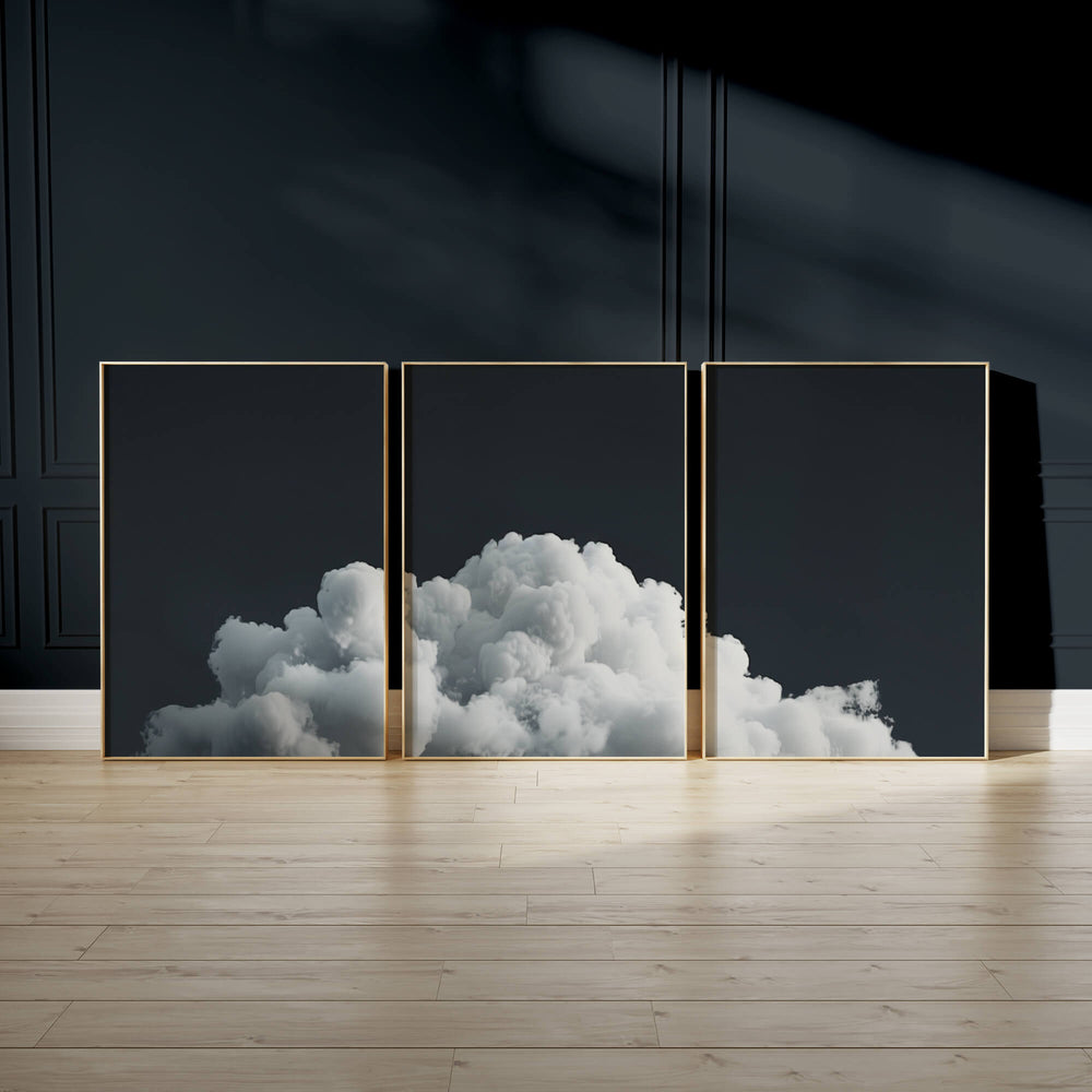 Dark Cloud Set of 3 Prints Wall Art Moncasso