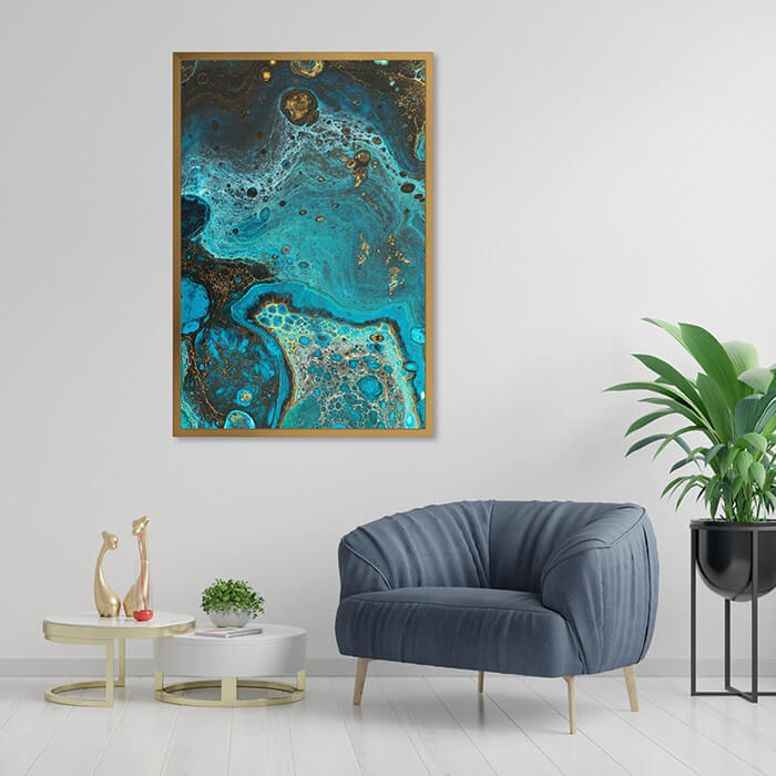 Ocean Marble Print Wall Art Moncasso