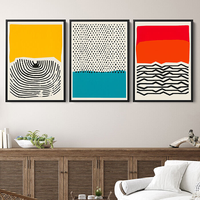Modern Tribal Set of 3 Prints Wall Art Moncasso