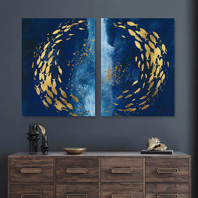 Midnight Gold - Canvas Frame Wall Art Moncasso