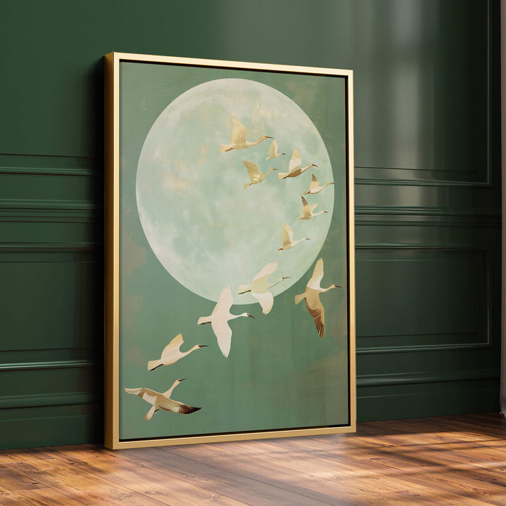 Japanese Cranes Print Wall Art Moncasso