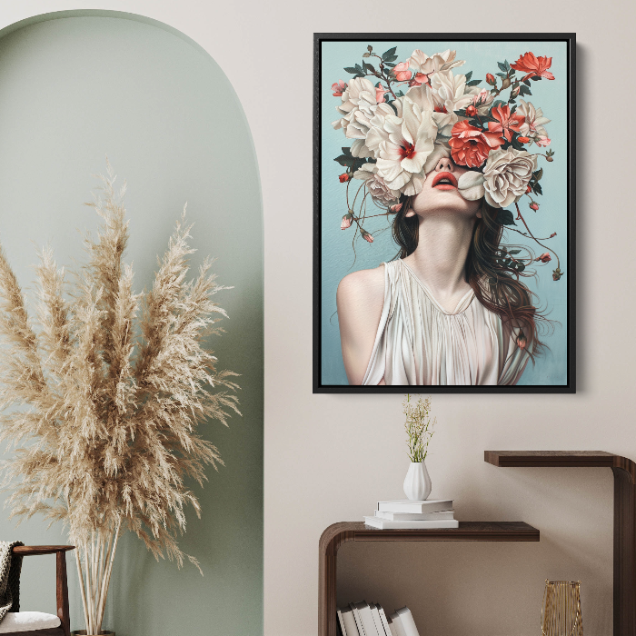 Floral Veil Print Wall Art Moncasso