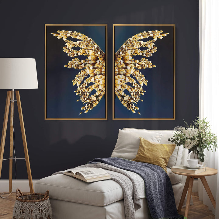 Crystal Butterfly Set of 2 Prints Wall Art Moncasso