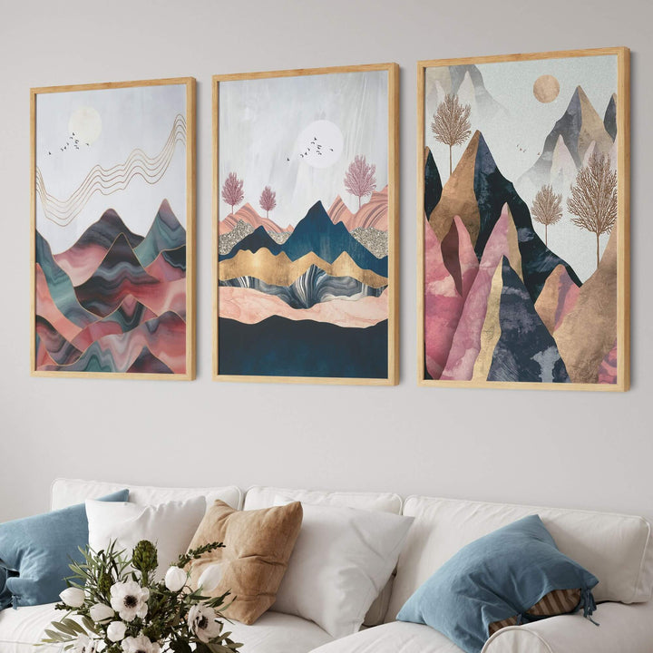 Peruvian Mountain Set of 3 Prints Wall Art Moncasso