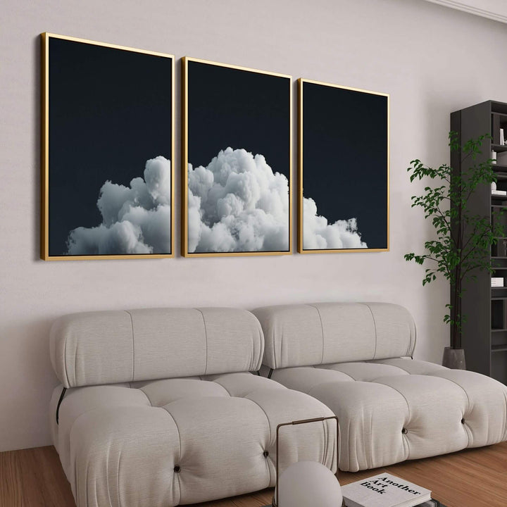 Dark Cloud Set of 3 Prints Wall Art Moncasso