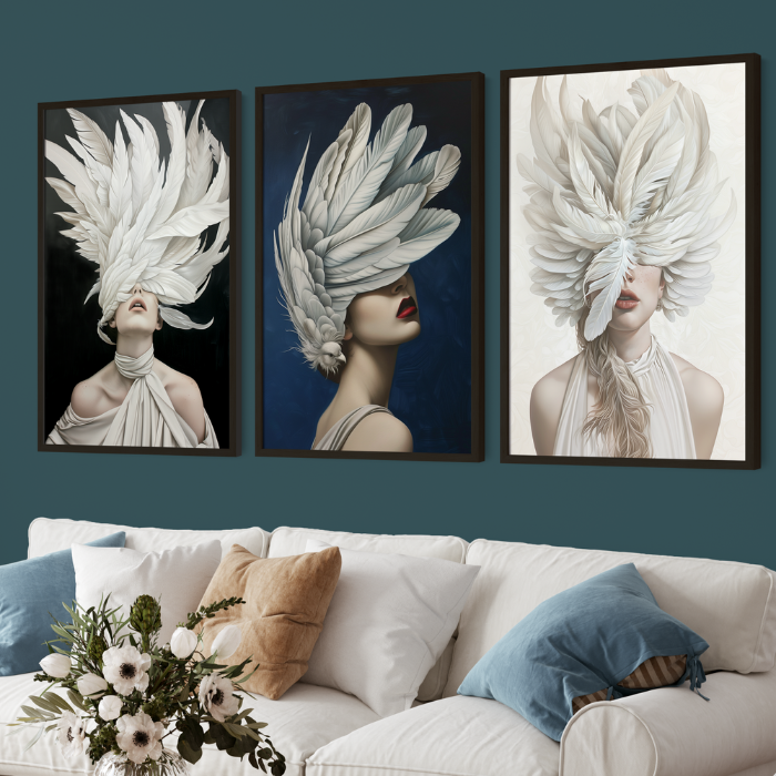 Whispers Set of 3 Prints Wall Art Moncasso