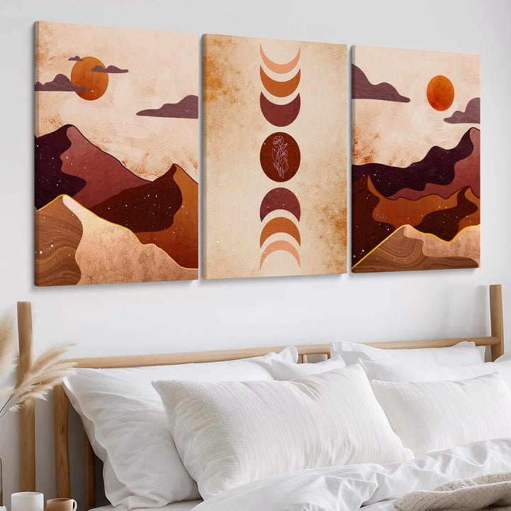 Sunset Dunes Set of 3 Prints Wall Art Moncasso