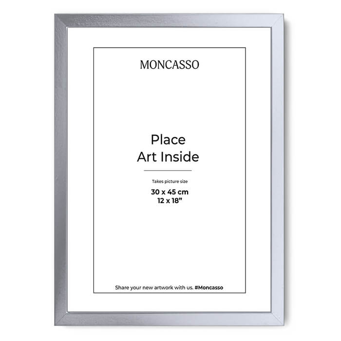 Silver Fine Art Frame, 30 x 40 cm Frame Moncasso