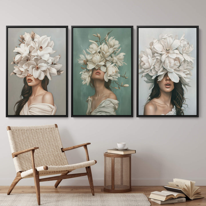 Grace Set of 3 Prints Wall Art Moncasso