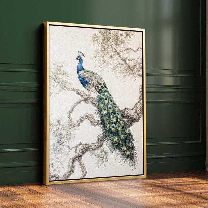 Elegant Peacock Print Wall Art Moncasso