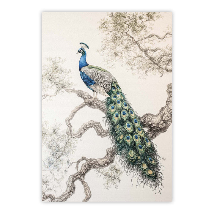 Elegant Peacock Print Wall Art Moncasso