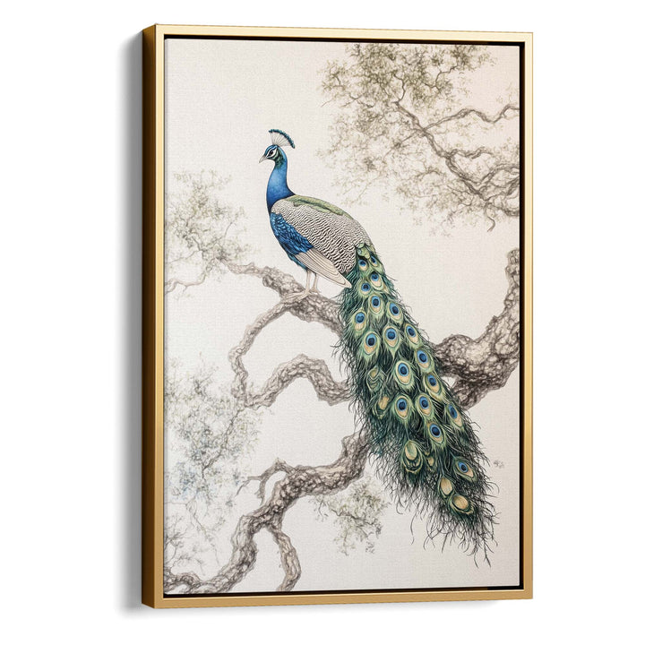 Elegant Peacock Print Wall Art Moncasso