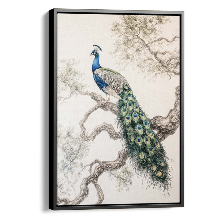 Elegant Peacock Print Wall Art Moncasso