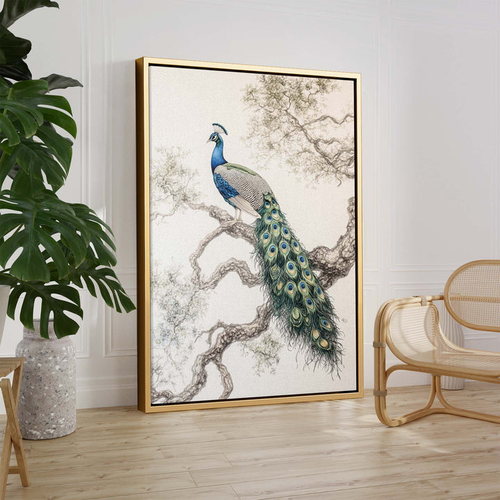 Elegant Peacock Print Wall Art Moncasso