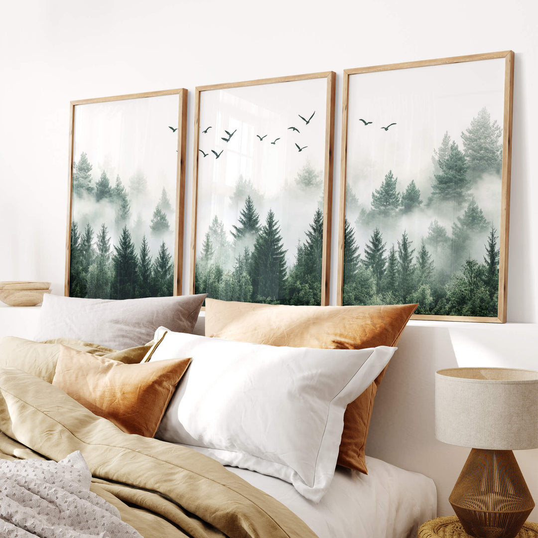 Above the Evergreens Set of 3 Prints Wall Art Moncasso