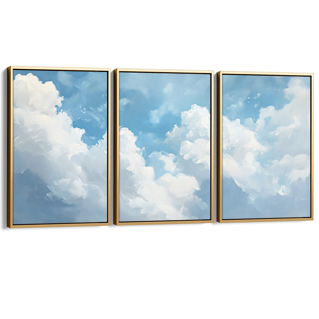 Blissful Clouds Set of 3 Prints Wall Art Moncasso