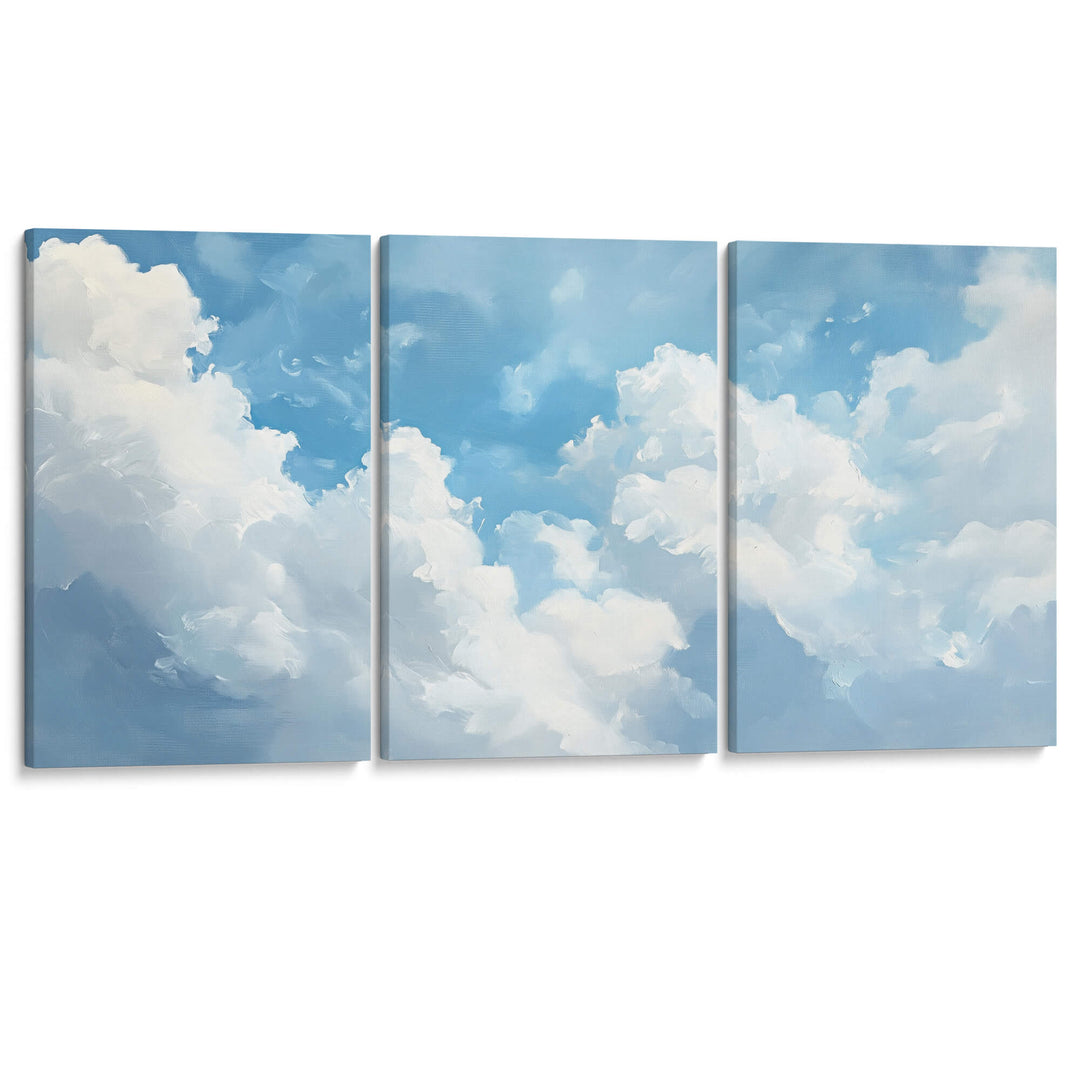 Blissful Clouds Set of 3 Prints Wall Art Moncasso