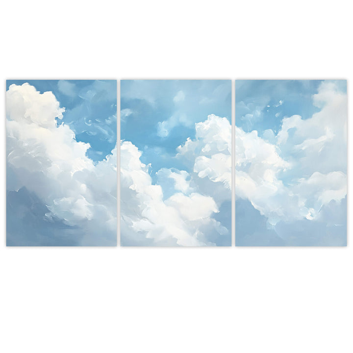 Blissful Clouds Set of 3 Prints Wall Art Moncasso