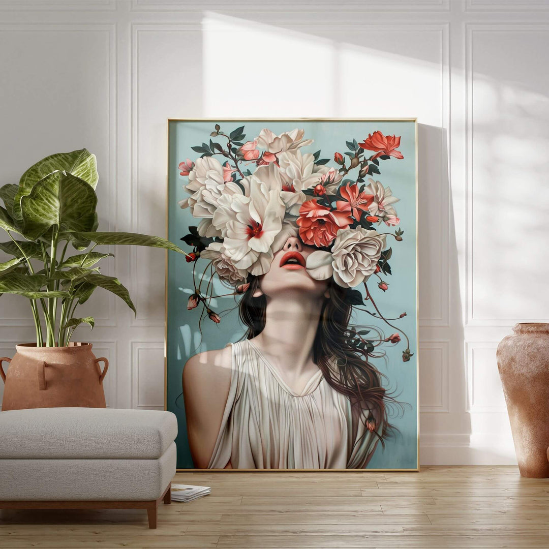 Floral Veil Print Wall Art Moncasso