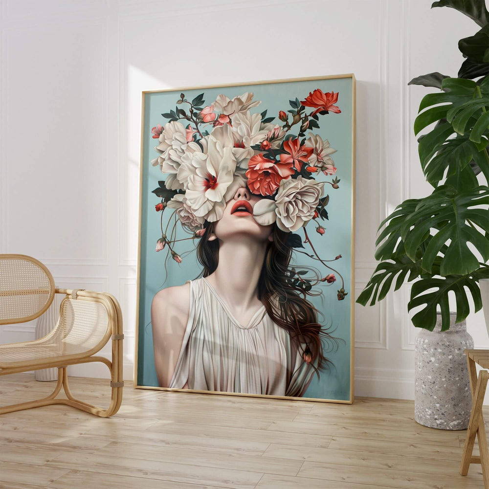 Floral Veil Print Wall Art Moncasso