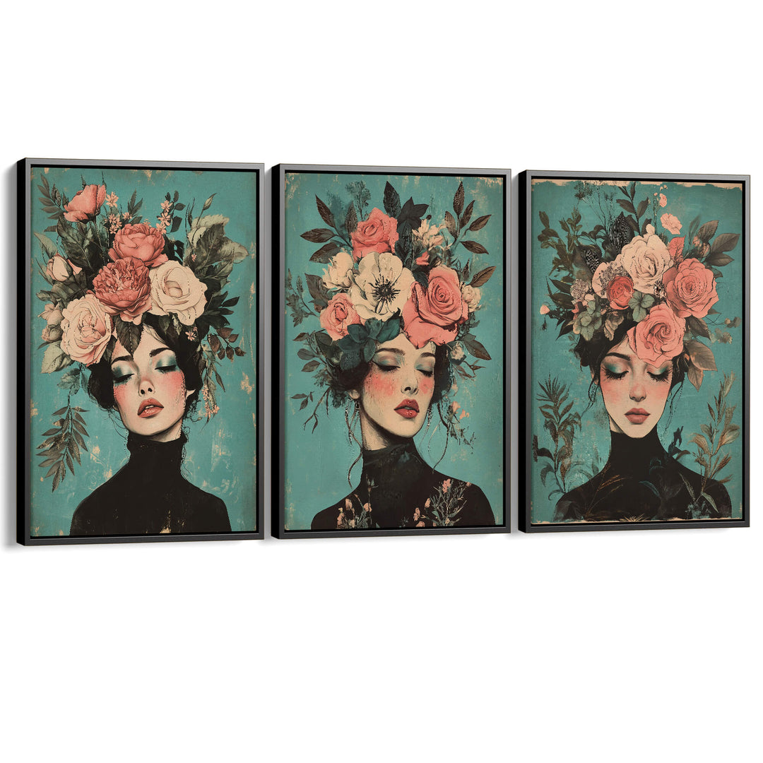 Floral Muse Set of 3 Prints Wall Art Moncasso