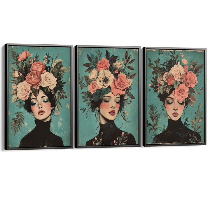 Floral Muse Set of 3 Prints Wall Art Moncasso