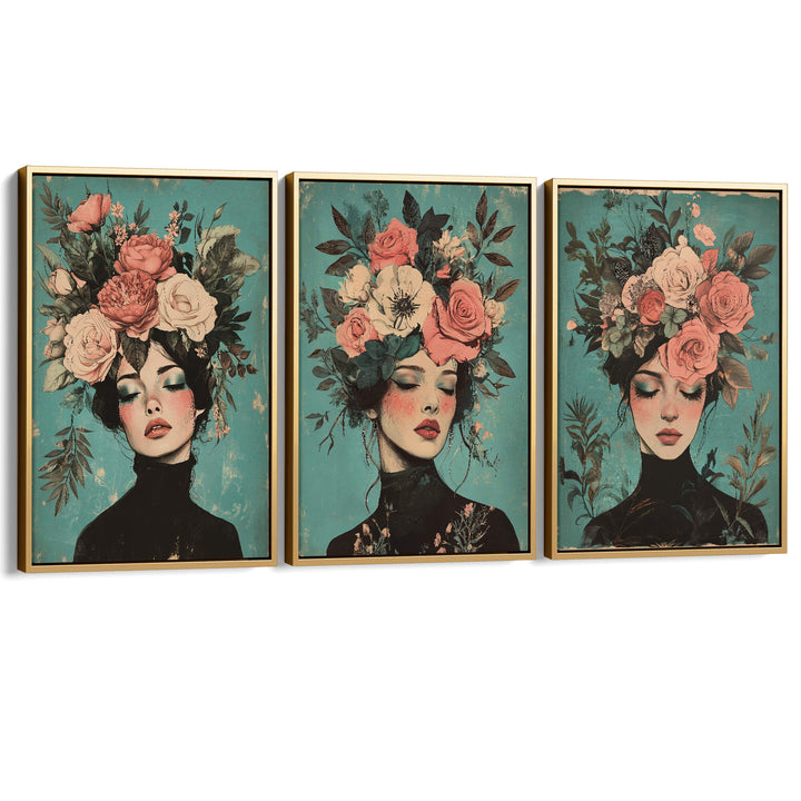 Floral Muse Set of 3 Prints Wall Art Moncasso