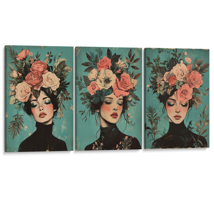 Floral Muse Set of 3 Prints Wall Art Moncasso