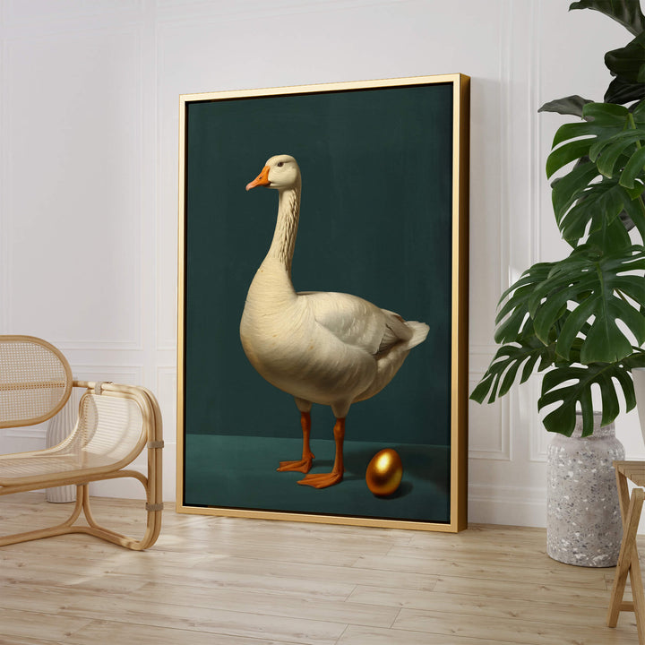 Goose and Golden Egg Print Wall Art Moncasso