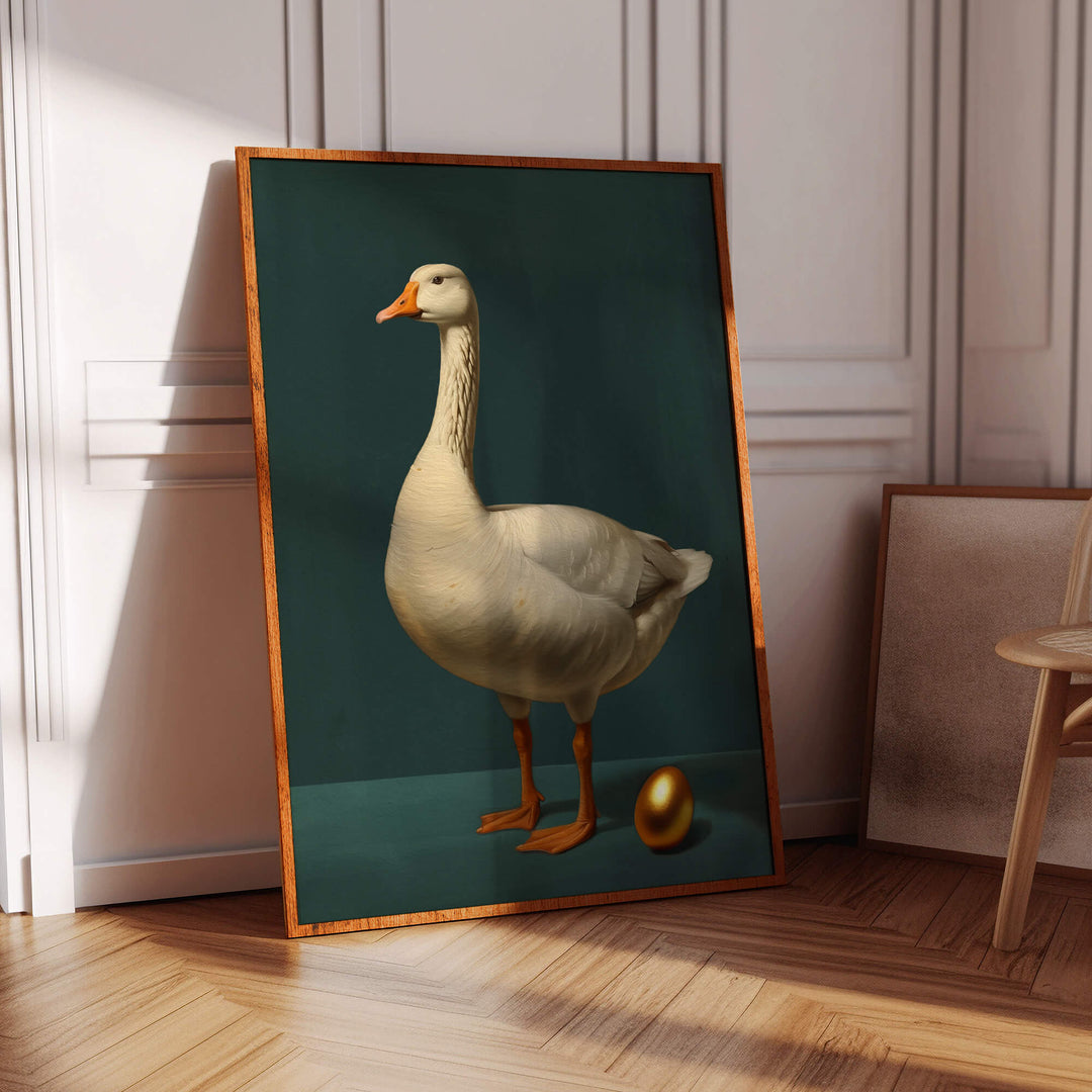 Goose and Golden Egg Print Wall Art Moncasso