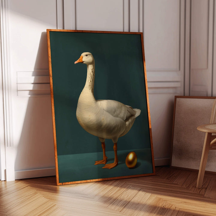 Goose and Golden Egg Print Wall Art Moncasso