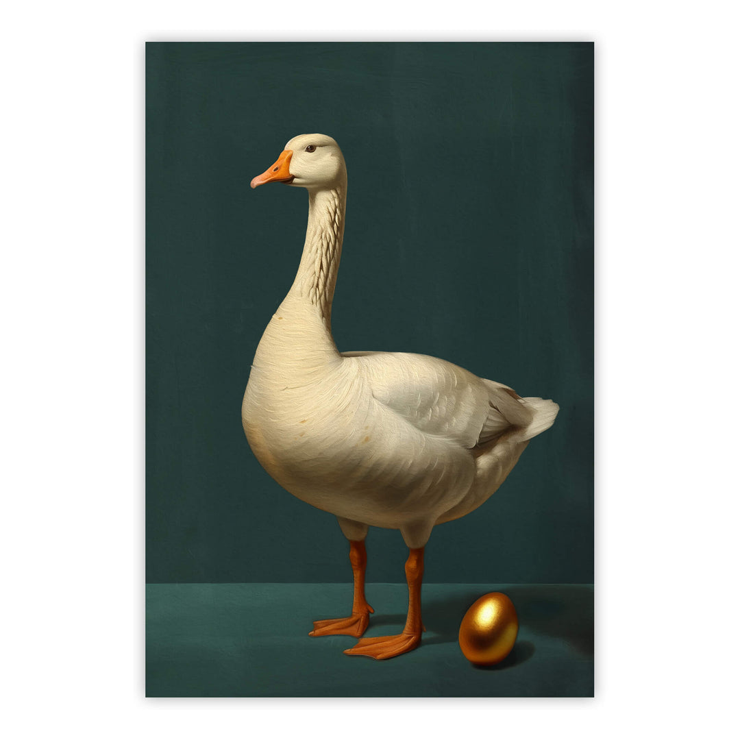 Goose and Golden Egg Print Wall Art Moncasso