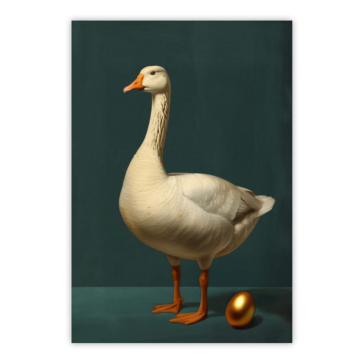 Goose and Golden Egg Print Wall Art Moncasso