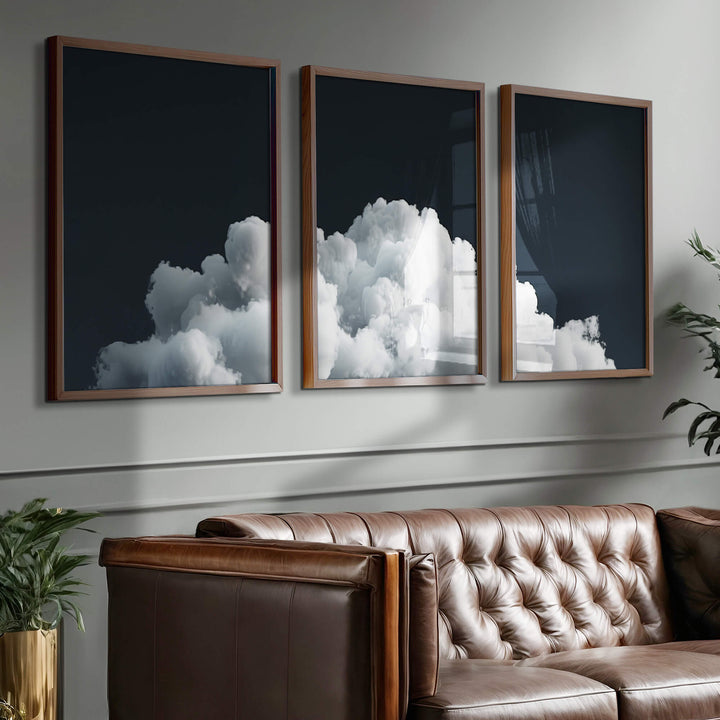 Dark Cloud Set of 3 Prints Wall Art Moncasso