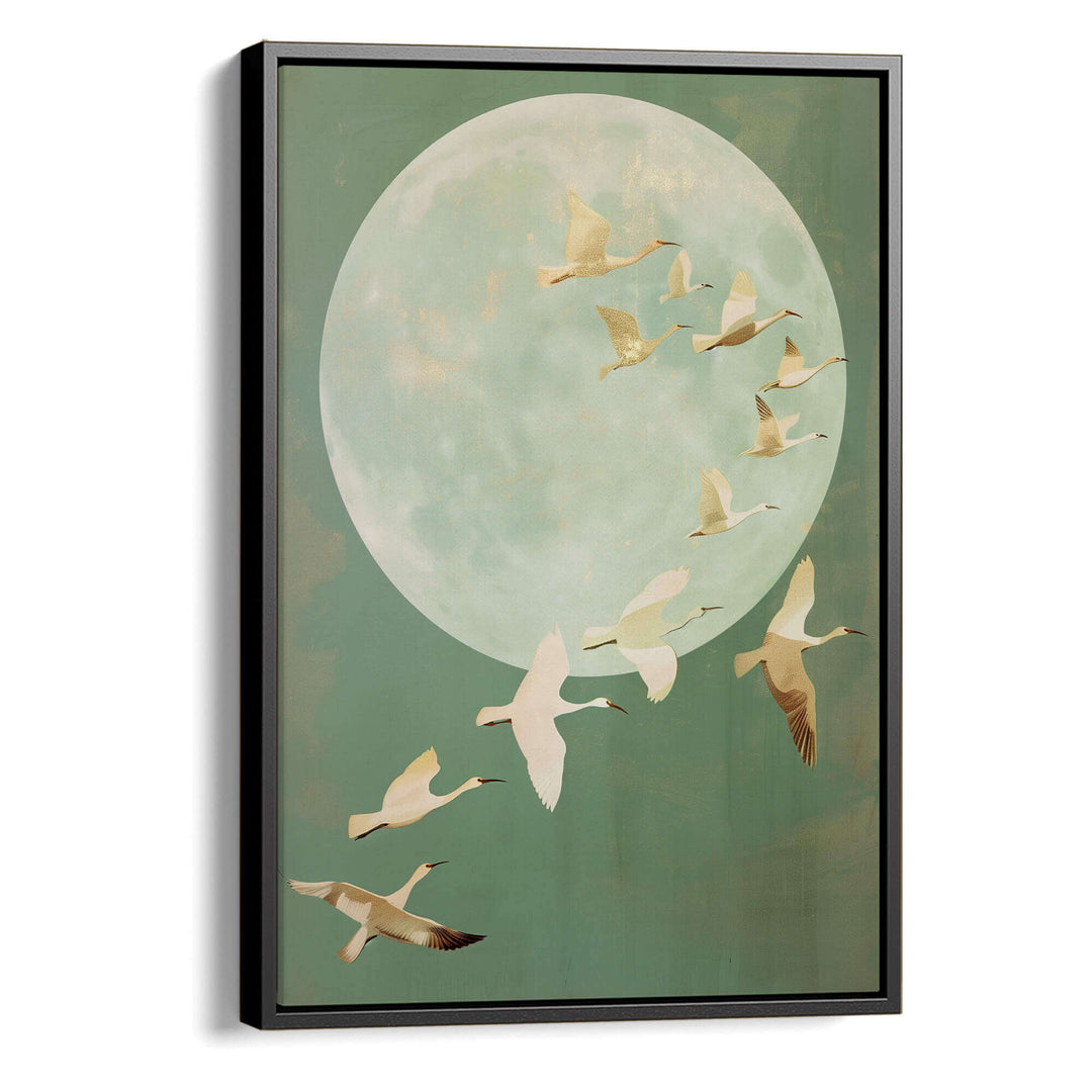Japanese Cranes Print Wall Art Moncasso