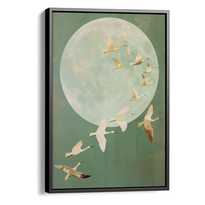 Japanese Cranes Print Wall Art Moncasso