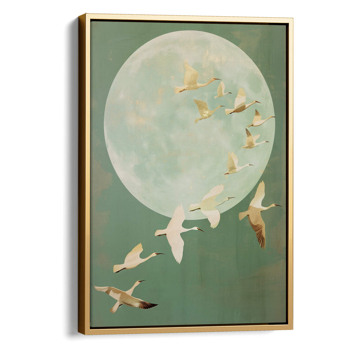 Japanese Cranes Print Wall Art Moncasso