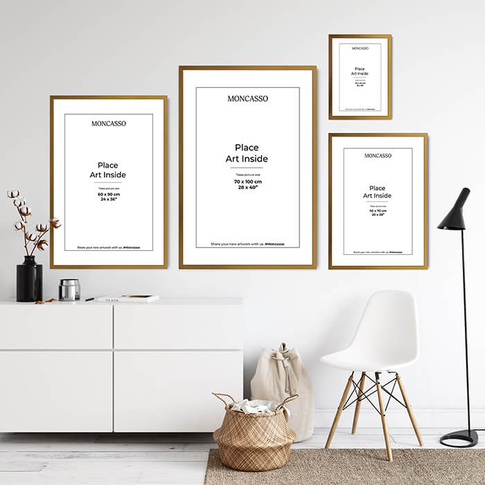 Gold Fine Art Frame, 30 x 40 cm Frame Moncasso
