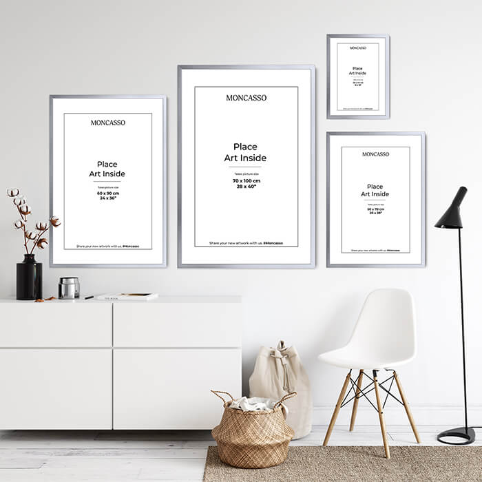 Silver Fine Art Frame, 60 x 90 cm Frame Moncasso