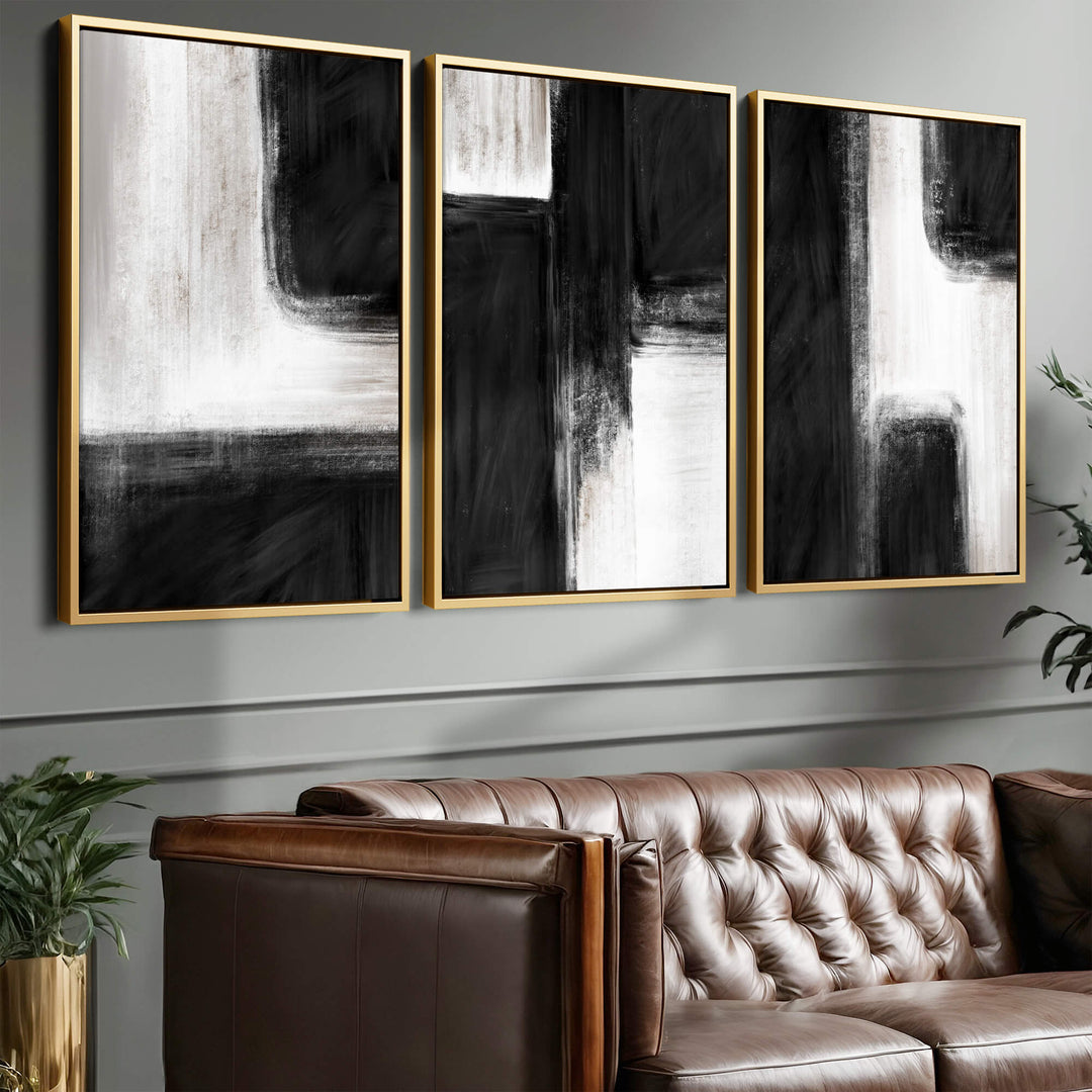 Nero Set of 3 Prints Wall Art Moncasso