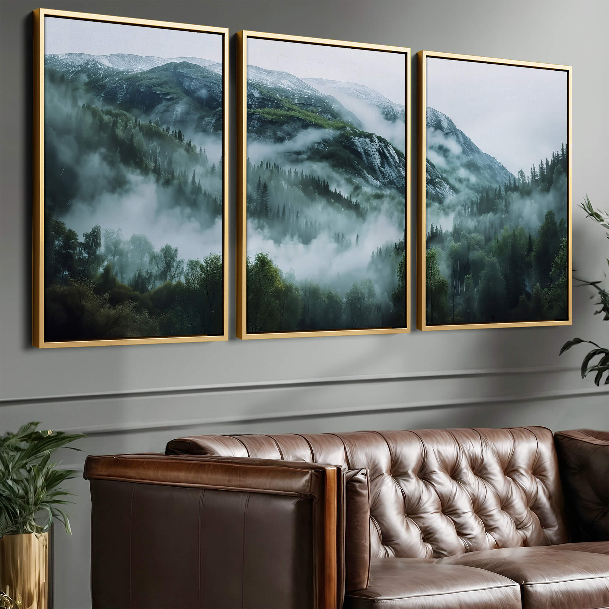 Nordic Landscape Set of 3 Prints | Mountain Landscape Large Wall Art ...