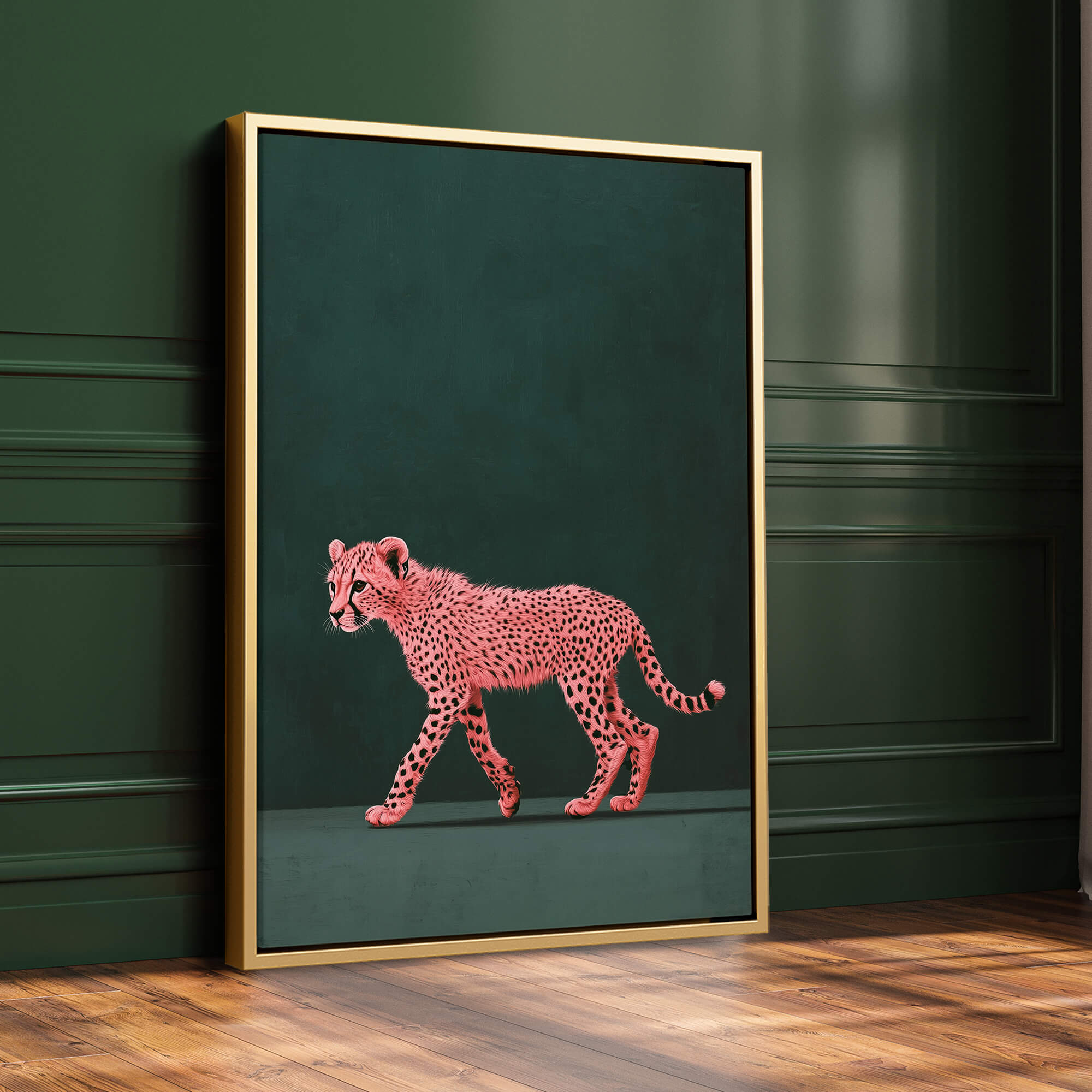 Pink Cheetah Youth Print Wall Art Moncasso