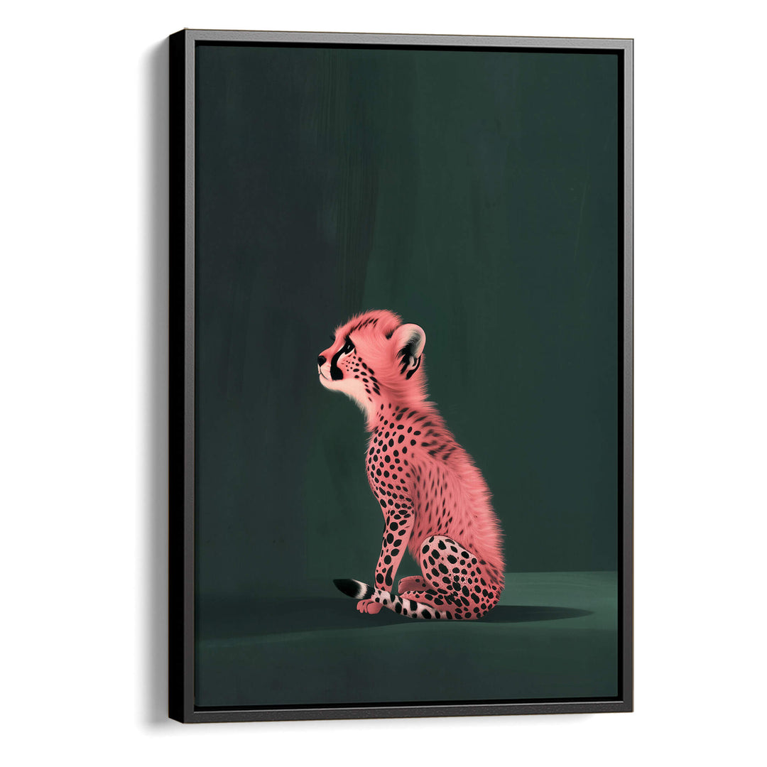 Pink Cheetah Cub Print Wall Art Moncasso