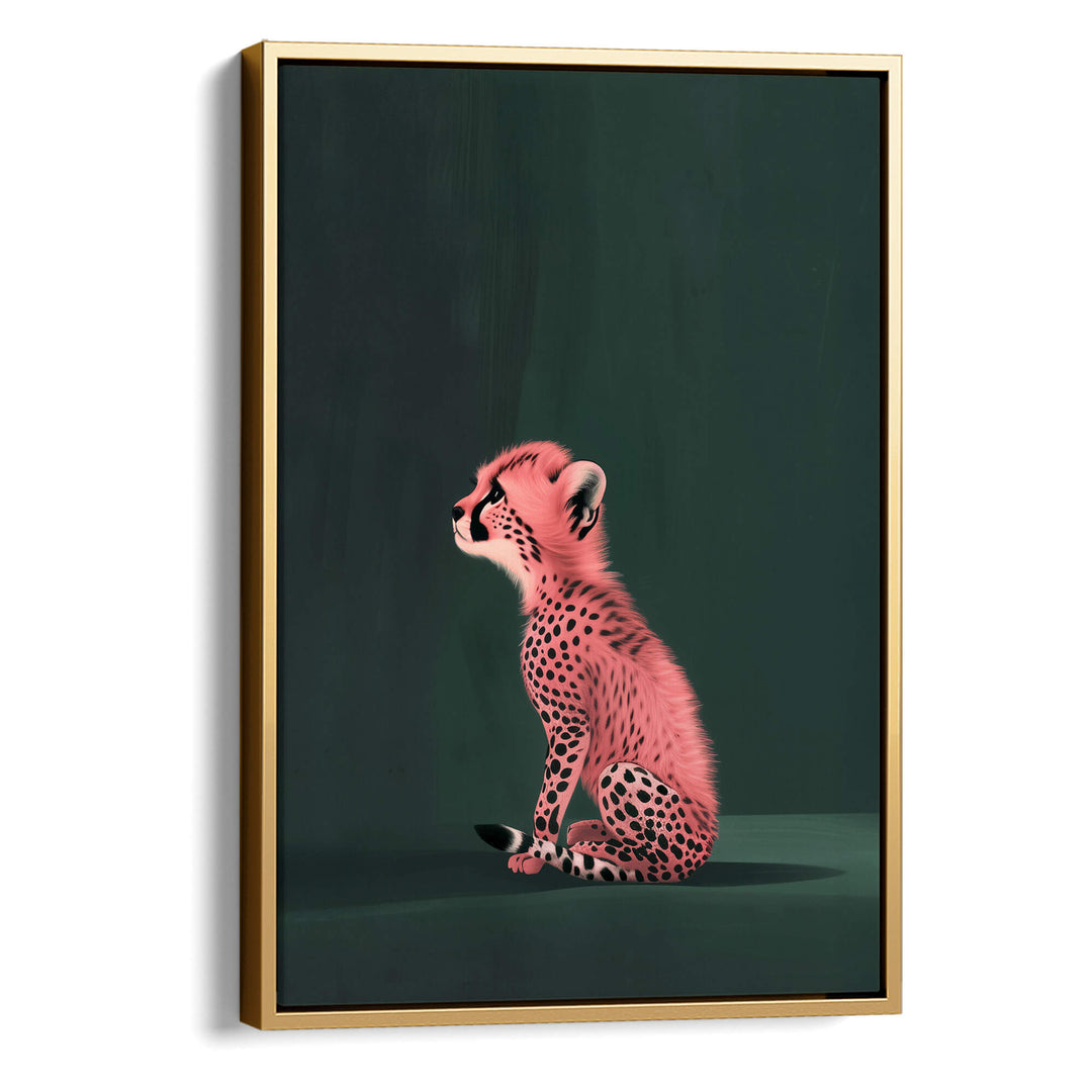 Pink Cheetah Cub Print Wall Art Moncasso