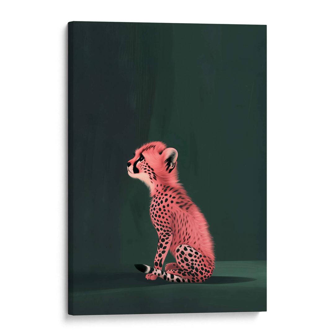 Pink Cheetah Cub Print Wall Art Moncasso