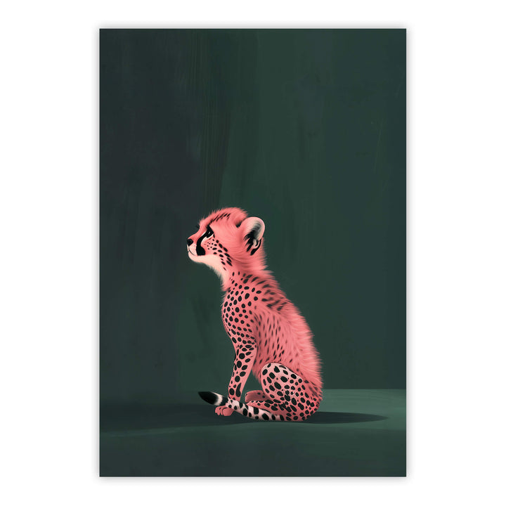 Pink Cheetah Cub Print Wall Art Moncasso