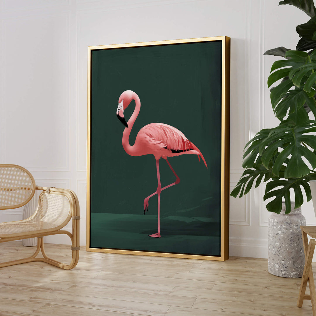 Pink Flamingo Print Wall Art Moncasso