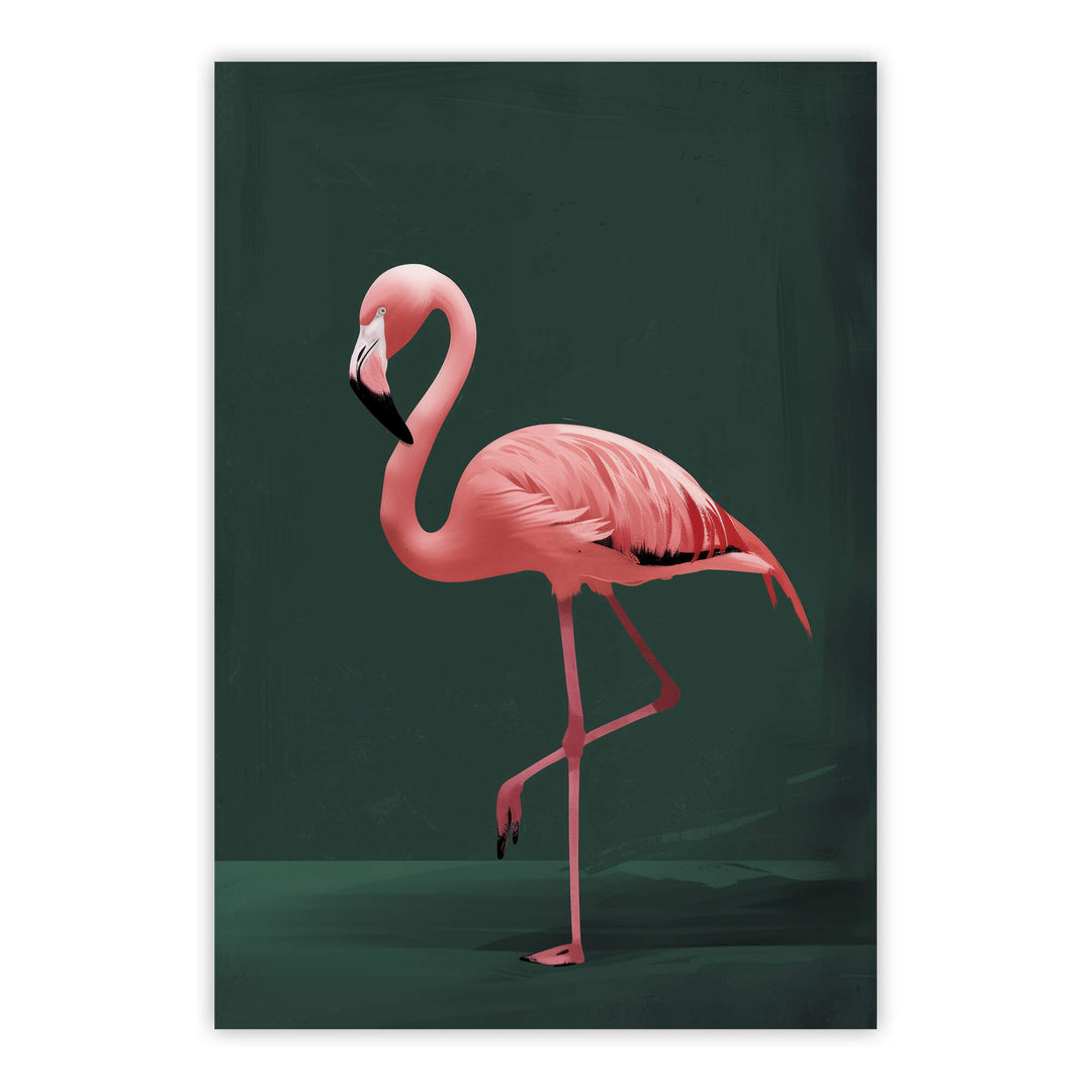 Pink Flamingo Print Wall Art Moncasso