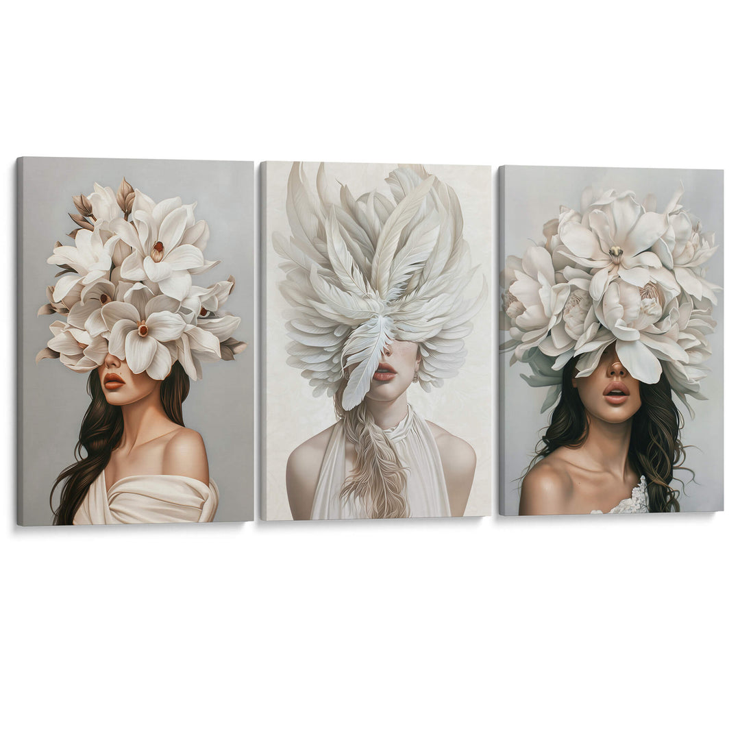 Plumage Set of 3 Prints Wall Art Moncasso