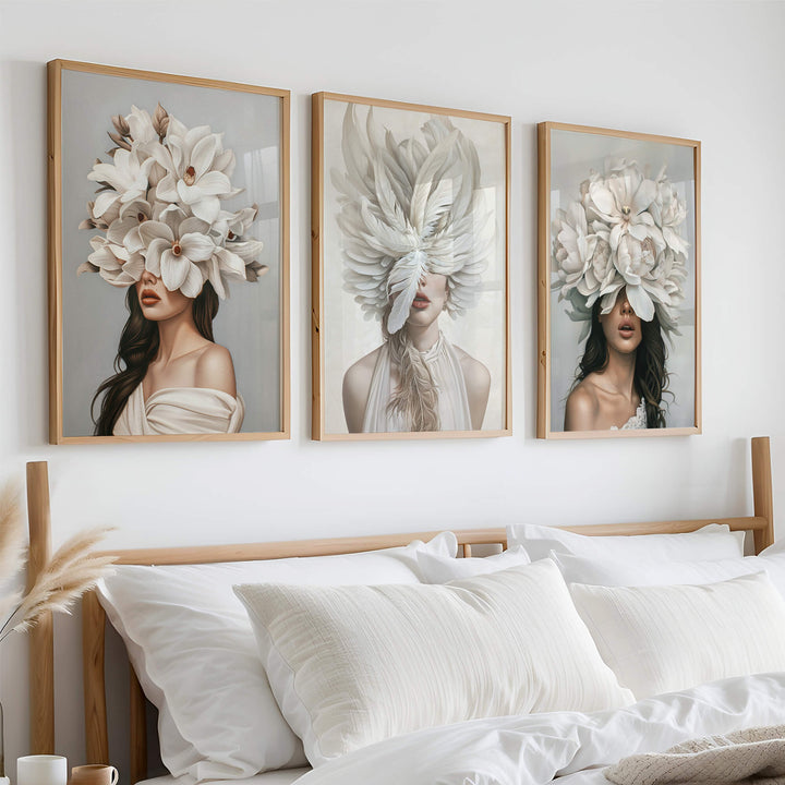 Plumage Set of 3 Prints Wall Art Moncasso